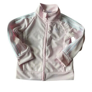 ADIDAS EUC GIRLS PINK JACKET COAT TOP SHIRT ZIP SHIRT SUMMER TOPS SIZE 24 MONTHS